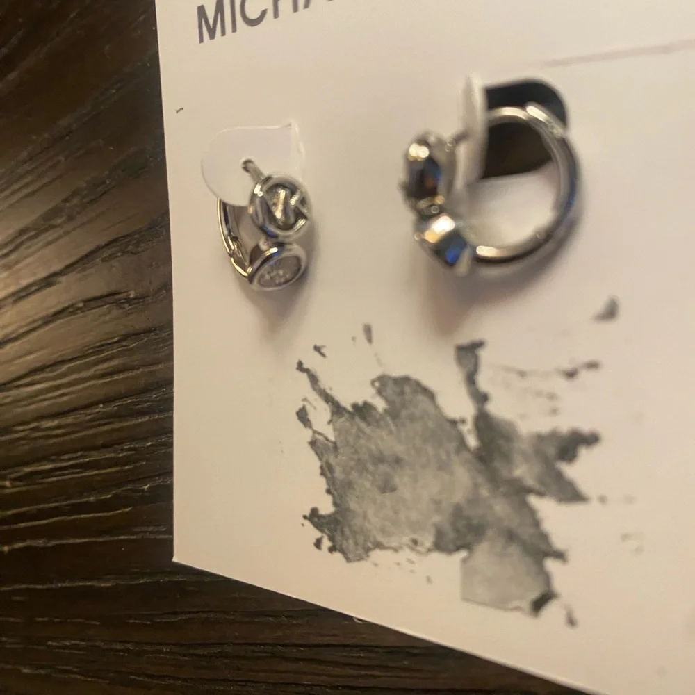 NEW Michael Kors small silver hoop earrings